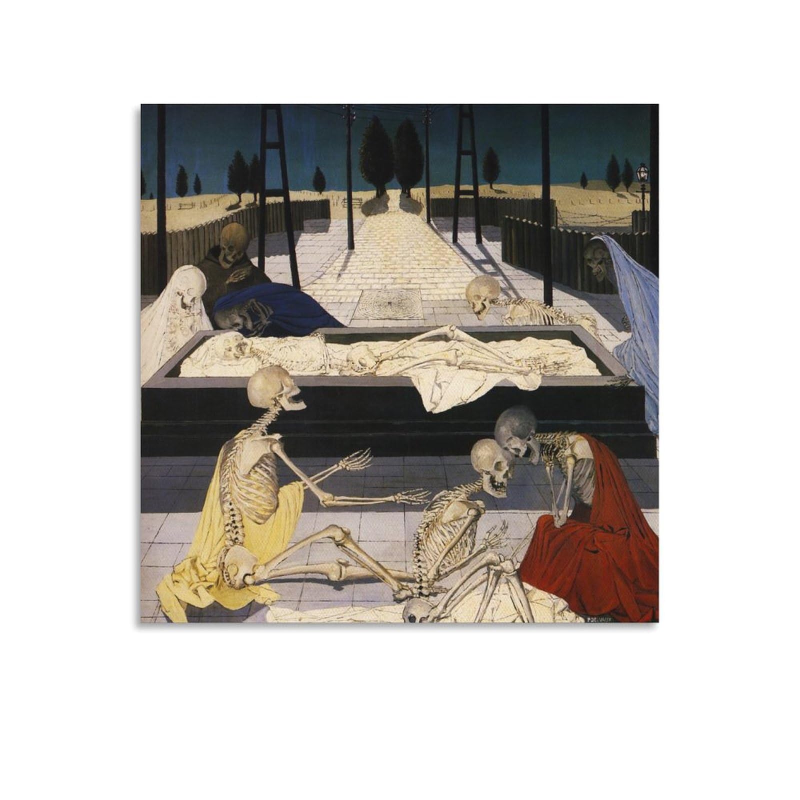 Amazon.com: Paul Delvaux Posters Print The Focus Tombs Wall Art
